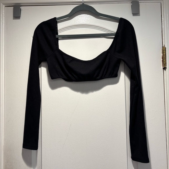 Princess Polly Black Long Sleeve Bra Top size 6 - Picture 2 of 8